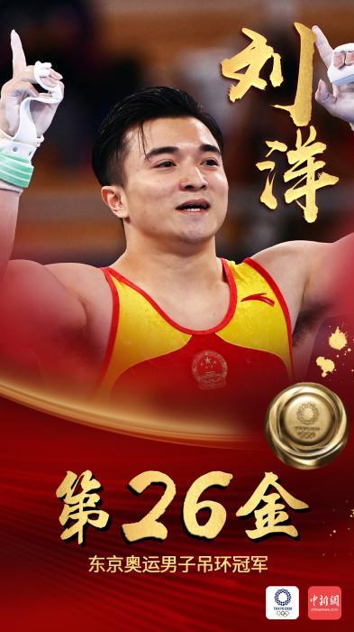 第26金!刘洋夺得东京奥运男子体操吊环项目冠军