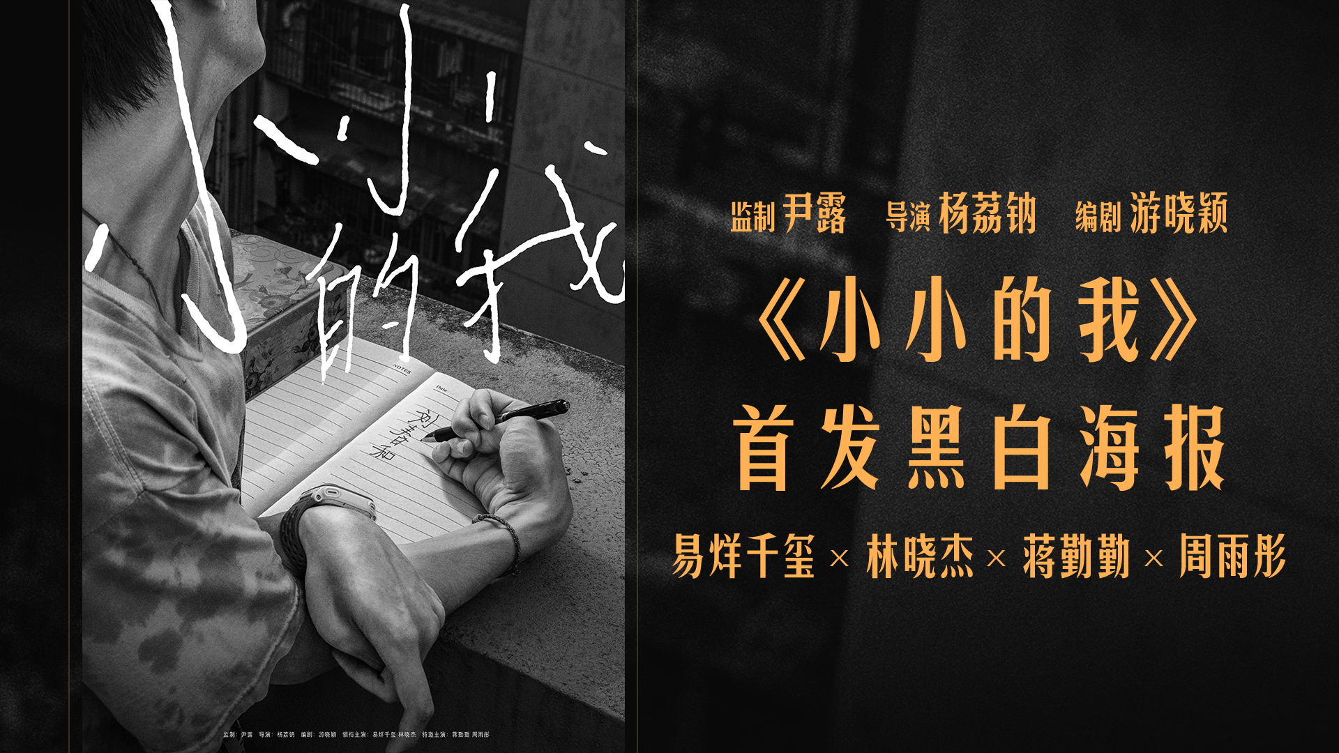 电影《小小的我》首发海报 易烊千玺诠释黑白之间的生命鲜活