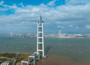 342米！世界最高双层悬索桥主塔亮相珠江口