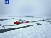 “雪龙2”号考察船为法国“塔拉极地站”破冰引航