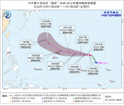 超强台风“烟花”最新路径 强度再次增强
