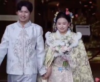 礼花花瓣遮住新郎双眼 网友：好像漫画里的爱心特效