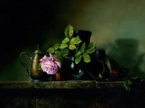 画家安东诺夫的超写实玫瑰花，古朴纯净之美