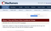 iPhone7Plus被苹果列为过时产品 多款旧设备状态更新