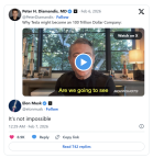 特斯拉多头狂想“100万亿美元”市值，马斯克信心爆棚：并非不可能 横跨多领域布局