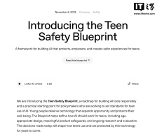 OpenAI 公布“青少年安全蓝图”，ChatGPT 将推新功能自动判断用户是否成年