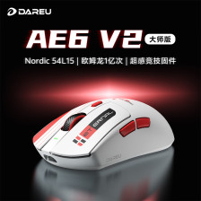达尔优推出 AE6 V2 无线鼠标：Nordic 54 系列旗舰主控 + 欧姆龙 1 亿次微动