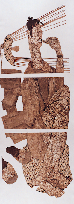 赵红雨 《同代人之七 》  综合版画  220x 80cm   2002年