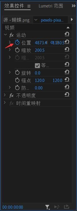 Premiere怎么做蝴蝶飞舞动画