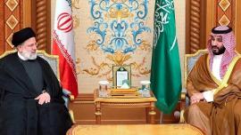 اولین دیدار رئیس جمهور ایران و ولیعهد عربستان پس از شروع روابط دیپلماتیک بین دو کشور