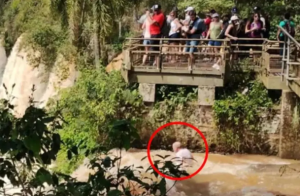 游客为自拍掉入世界最宽瀑布 水流急现场搜救困难