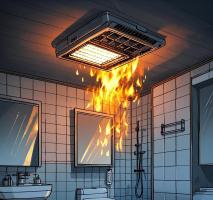 浴霸起火用水灭？这种做法不靠谱 断电后仍勿用水