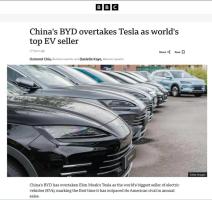 比亚迪电车销量超特斯拉释放何信号 中国品牌引领新时代