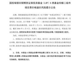 国投白银LOF连续6天风险提示 警惕高溢价风险