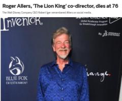 罗杰艾勒斯去世 动画界失去巨匠