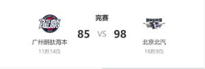 北汽队客场98-85战胜广州队 老将闪耀助力两连胜