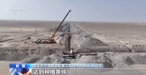 塔克拉玛干沙漠锁边扩绿工程启动