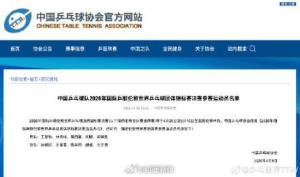 王楚钦林诗栋领衔国乒男团 冲击伦敦世乒赛冠军