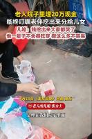 老人院子里埋20万现金分给儿女 一生心血换泪目