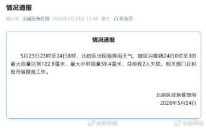 重庆北碚强降雨致一对夫妻遇难 搜救工作正在进行