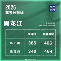 黑龙江2026高考分数线公布 本科线揭晓