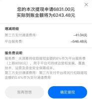 水滴筹提现6831元被收546元服务费 费用上涨引争议