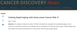 癌症逐渐年轻化，衰老过快成“元凶”