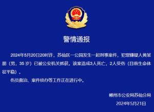 湖南郴州一公园发生刑案致3死2伤 嫌疑人已抓获