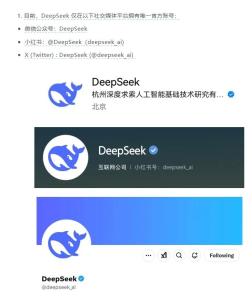 DeepSeek紧急说明 警惕仿冒账号