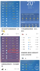 氣象部門辟謠浙江日溫差將達(dá)30℃ 手機(jī)預(yù)報(bào)誤差引熱議