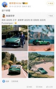 陳震發(fā)綠色法拉利疑陰陽小米 巧合還是蹭熱度,？