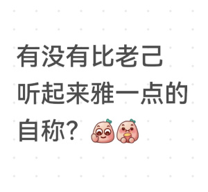 有没有比老己听起来雅一点的自称？ ​