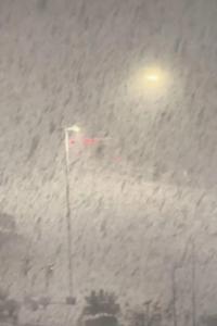 山东威海下了“倾盆大瓢雪” 深夜雪景震撼游客