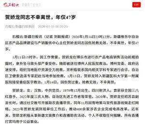 贺娇龙去世引发网民悼念带来什么启示 基层干部的创新与担当