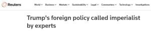 英媒：美国优先背后是新帝国主义野心 挑战国际秩序