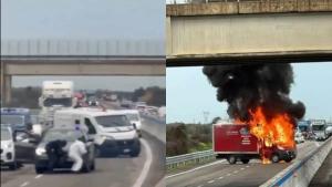 意大利蒙面劫匪拦路炸运钞车 未遂抢劫震惊全国