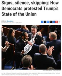 美“国情咨文”现场成党争直播间 党争贯穿全程