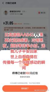 女子感谢网约车司机帮忙寻子 雨夜中的温暖守护