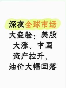 中国资产深夜拉涨 全球市场情绪回暖
