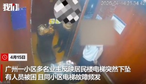 小区深夜电梯突然下坠监控画面曝光 社区：已要求物业公司做整改