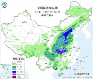 内地近日大范围降雨 主雨带18日起南落 暴雨黄色预警持续
