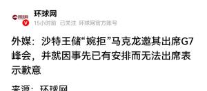 沙特王储婉拒法总统G7峰会邀请 看透棋局
