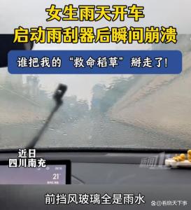 女生开车发现雨刮条被掰走 小偷行为威胁行车安全