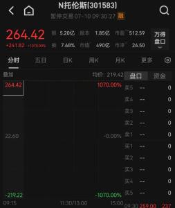 半导体明星股中一签赚12万 托伦斯首日暴涨