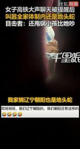 女子高铁喧哗被提醒叫嚣全家体制内 嚣张行为引发网友质疑