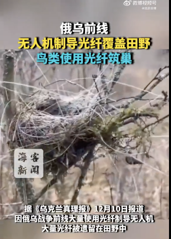 俄烏前線現(xiàn)光纖鳥巢！