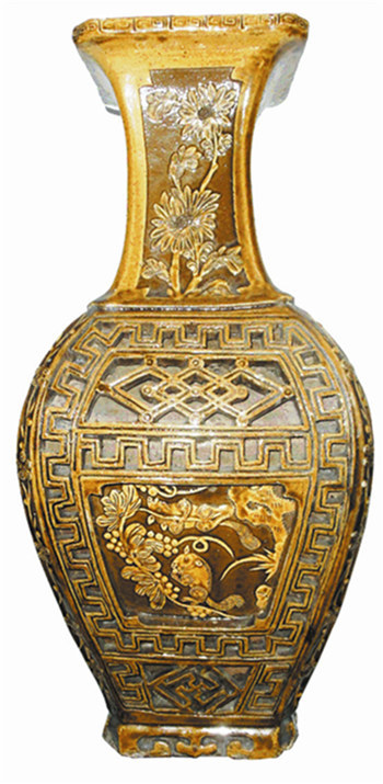 缸瓦窑|一件精美独特的宋代缸瓦窑黄釉花瓶