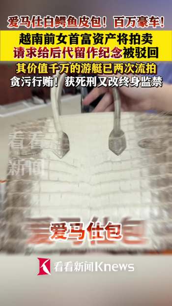 越南前女首富张美兰请求将爱马仕包留后代作纪念 资产即将被拍卖