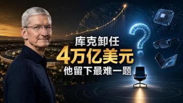 库克卸任：把苹果推上4万亿美元后，他留下最难一题