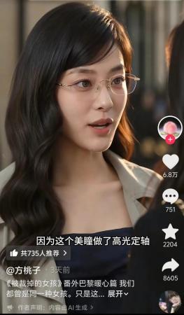 出道30天吸粉40万，AI短剧女主方桃子爆火，60秒广告报价超25万元